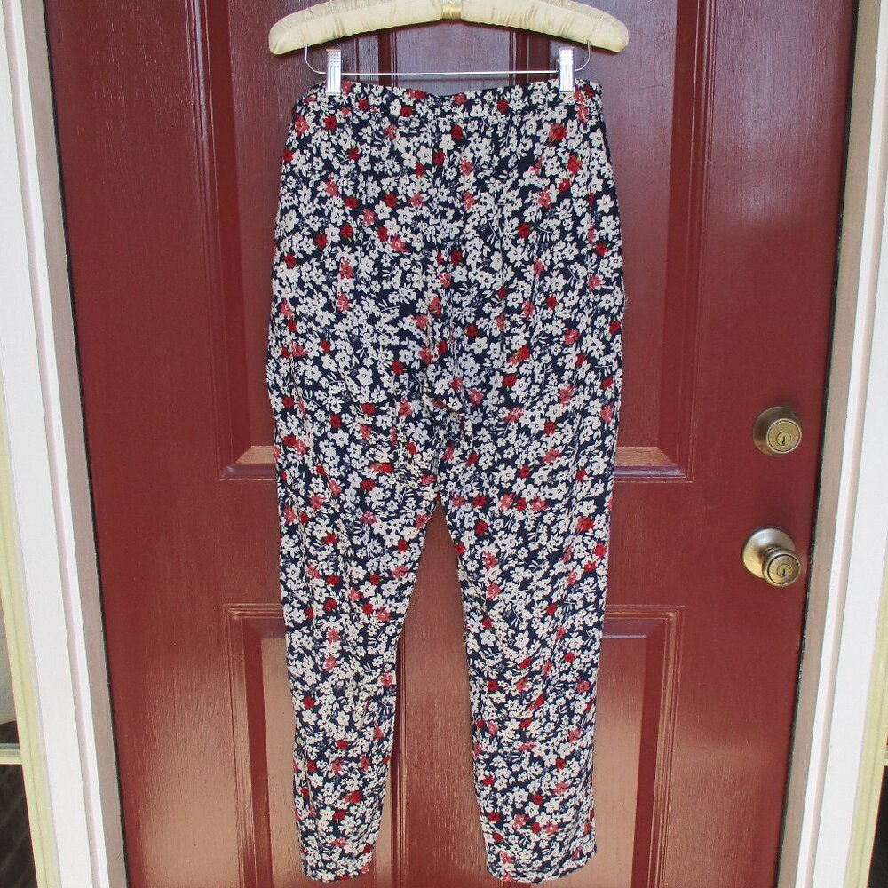 Velvet Graham & Spencer Pull-on Pants LARGE Navy Red Rust